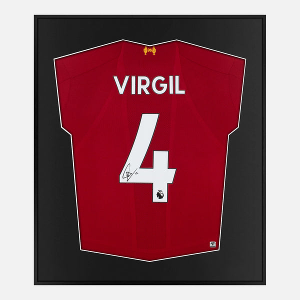 Framed Virgil Van Dijk Signed Liverpool Shirt 2019-20 Home [Mini]
