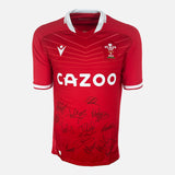Framed Squad Signed Wales Rugby Shirt 2021-22 Home [Modern]