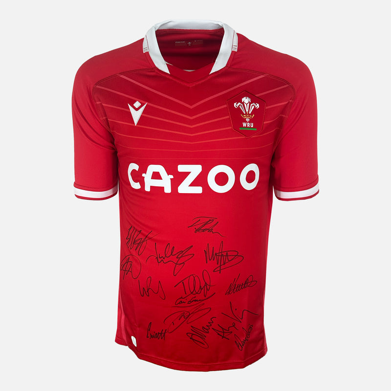 Framed Squad Signed Wales Rugby Shirt 2021-22 Home [Mini]