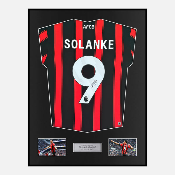 Framed Dominic Solanke Signed Bournemouth Shirt Home 2023-24 [Modern]