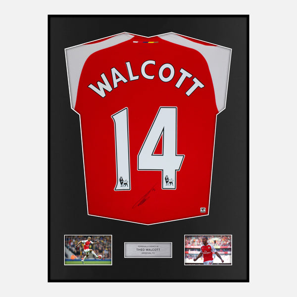 Walcott signed Arsenal Framed Shirt