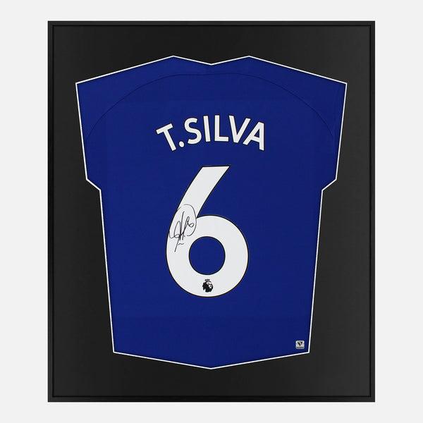 Framed Thiago Silva Signed Chelsea Shirt 2022-23 Home [Mini]