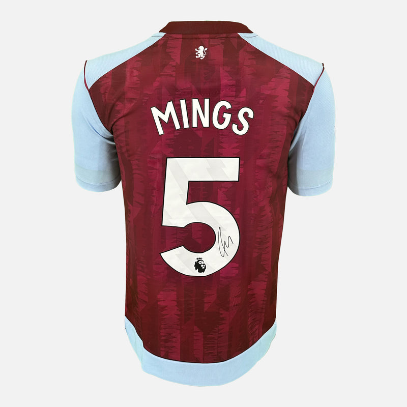 Framed Tyrone Mings Signed Aston Villa Shirt 2023-24 Home [Mini]