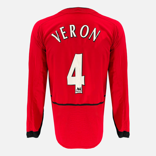 2002-04 Manchester United Home Shirt Veron 4 long sleeve [Excellent] XL