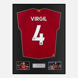 Framed Virgil Van Dijk Signed Liverpool Shirt 2019-20 Home [Modern]