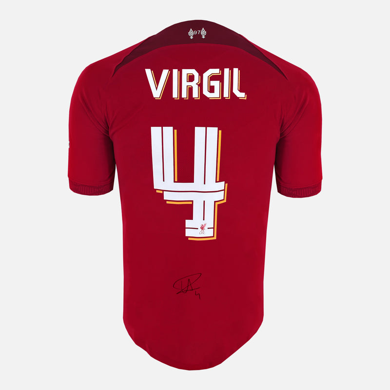 Framed Virgil Van Dijk Signed Liverpool Shirt 2022-23 Home Cup [Modern]