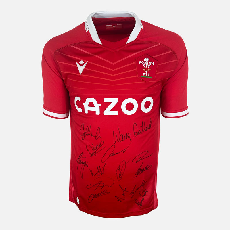 Framed Squad Signed Wales Rugby Shirt 2021-22 Home [Mini]