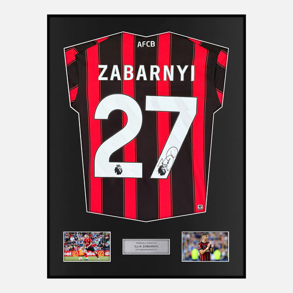 Framed Illia Zabarnyi Signed Bournemouth Shirt Home 2023-24 [Modern]