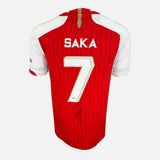 Framed Bukayo Saka Signed Arsenal Shirt 2023-24 Home [Modern]