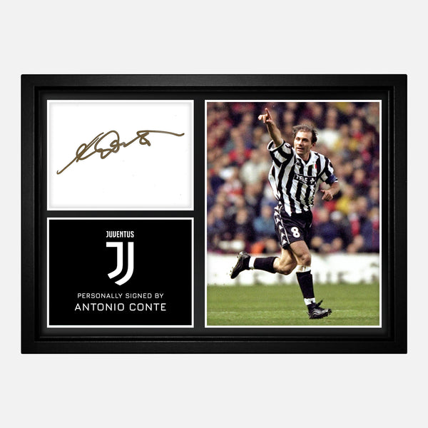 Signed Conte Photo Montage Juventus