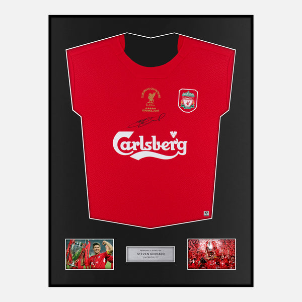 Steven Gerrard Signed Liverpool Framed Shirt