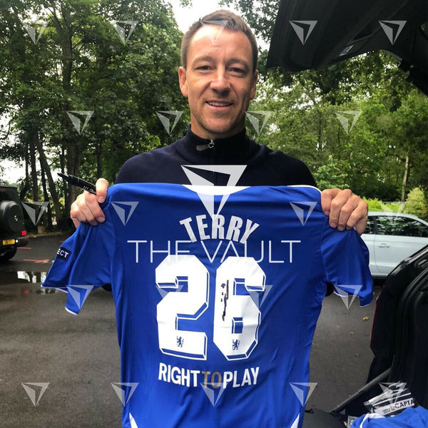 Framed John Terry Signed Chelsea Shirt 2012 CL Final [Modern]