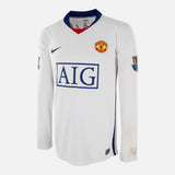 Manchester United Match Worn Shirt 2008-09 White Away Kit