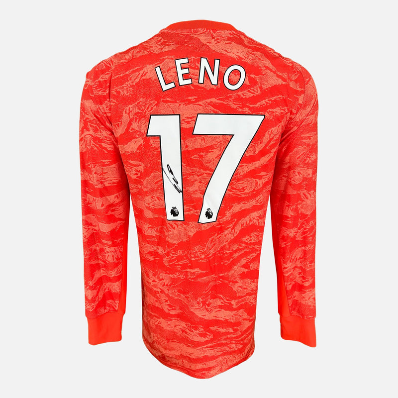 Framed Bernd Leno Signed Fulham Shirt Goalkeeper Home [Modern]