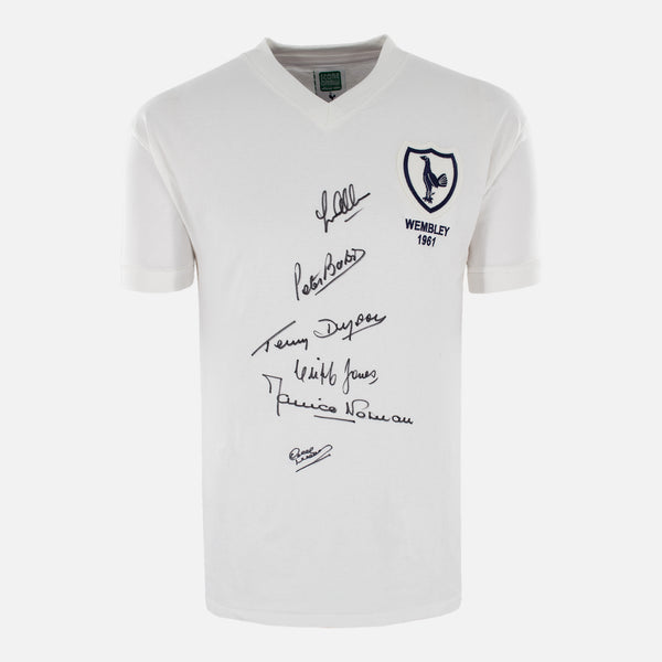 Squad Signed Tottenham Hotspur Shirt 1961 Home [6 Autographs]