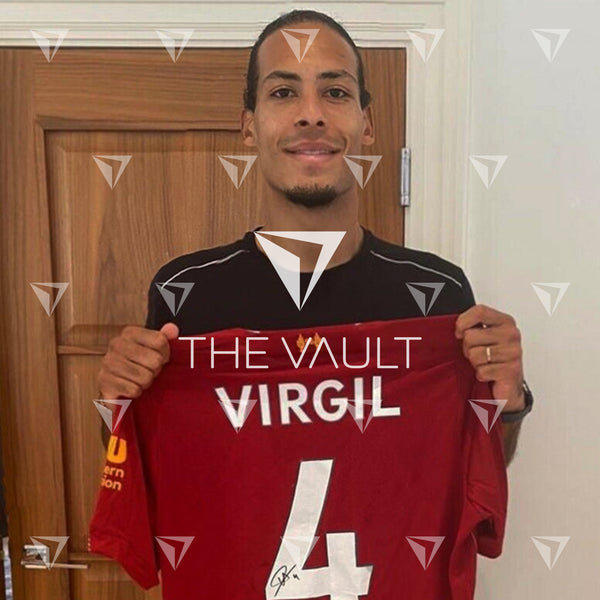 Framed Virgil Van Dijk Signed Liverpool Shirt 2019-20 Home [Modern]