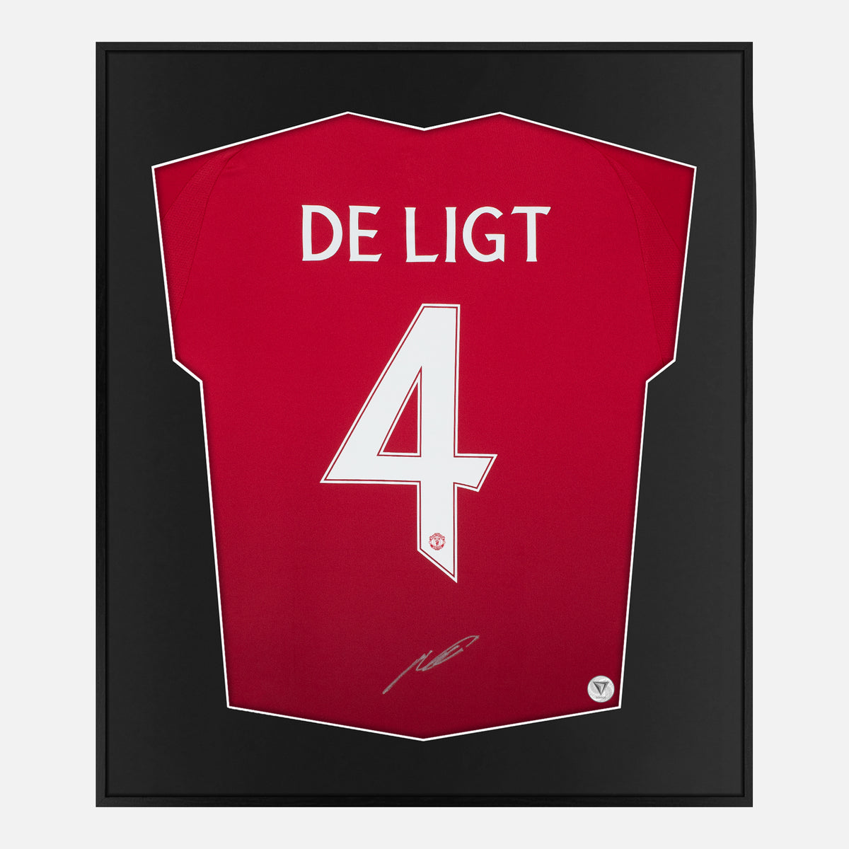 Framed De Ligt Signed Manchester United Shirt [Lite] — Authentic signature with NFC and COA | The Vault