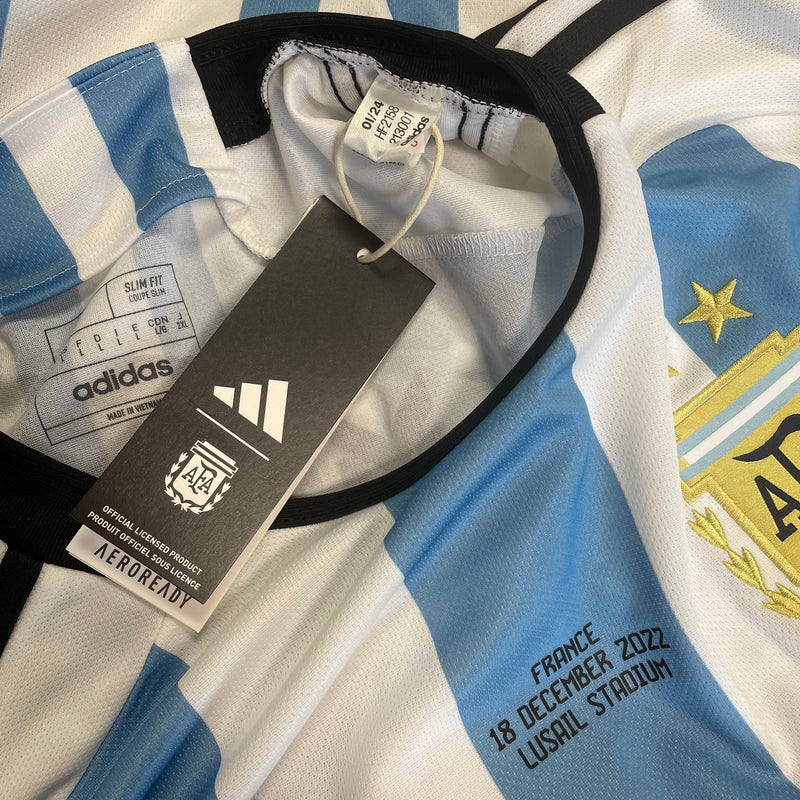 2022 Argentina Home Shirt Messi 10 World Cup Final v France [New] L