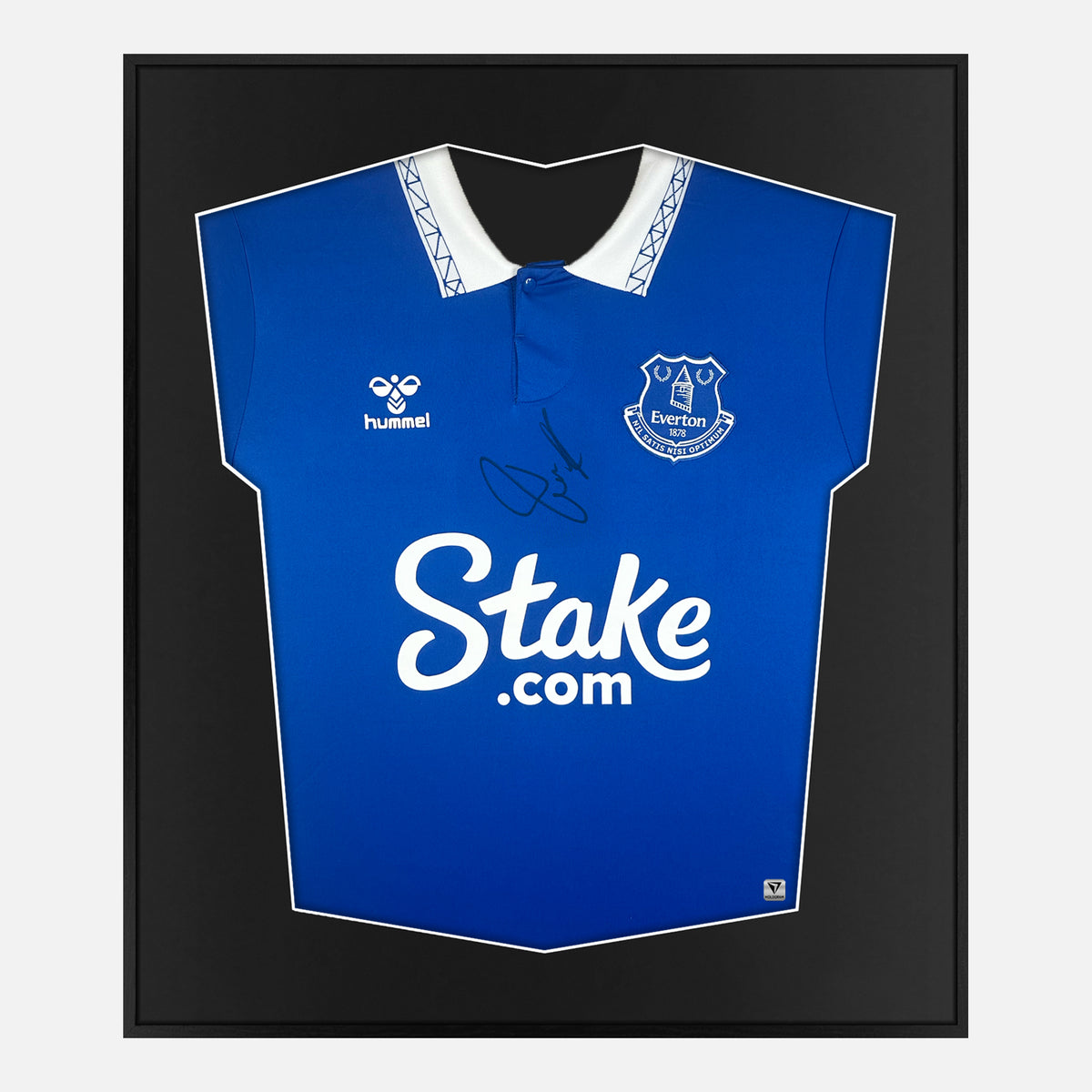 Framed Doucoure Signed Everton Shirt, Home [Lite] — Authentic signature with NFC and COA | The Vault