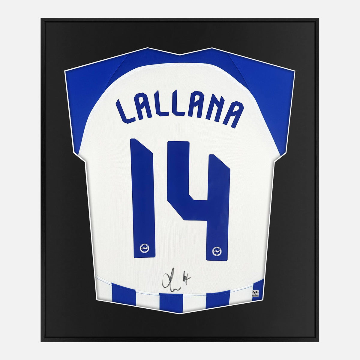 Adam Lallana Framed Signed Brighton Shirt, Home [Lite] — Authentic signature with NFC and COA | The Vault