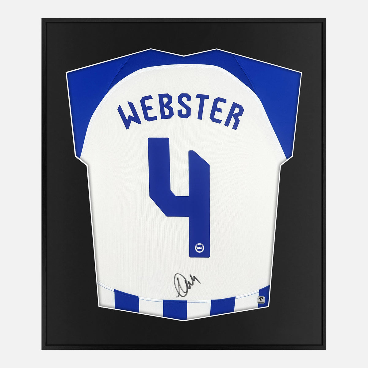 Framed Adam Webster Signed Shirt, Brighton Home [Lite] — Authentic signature with NFC and COA | The Vault