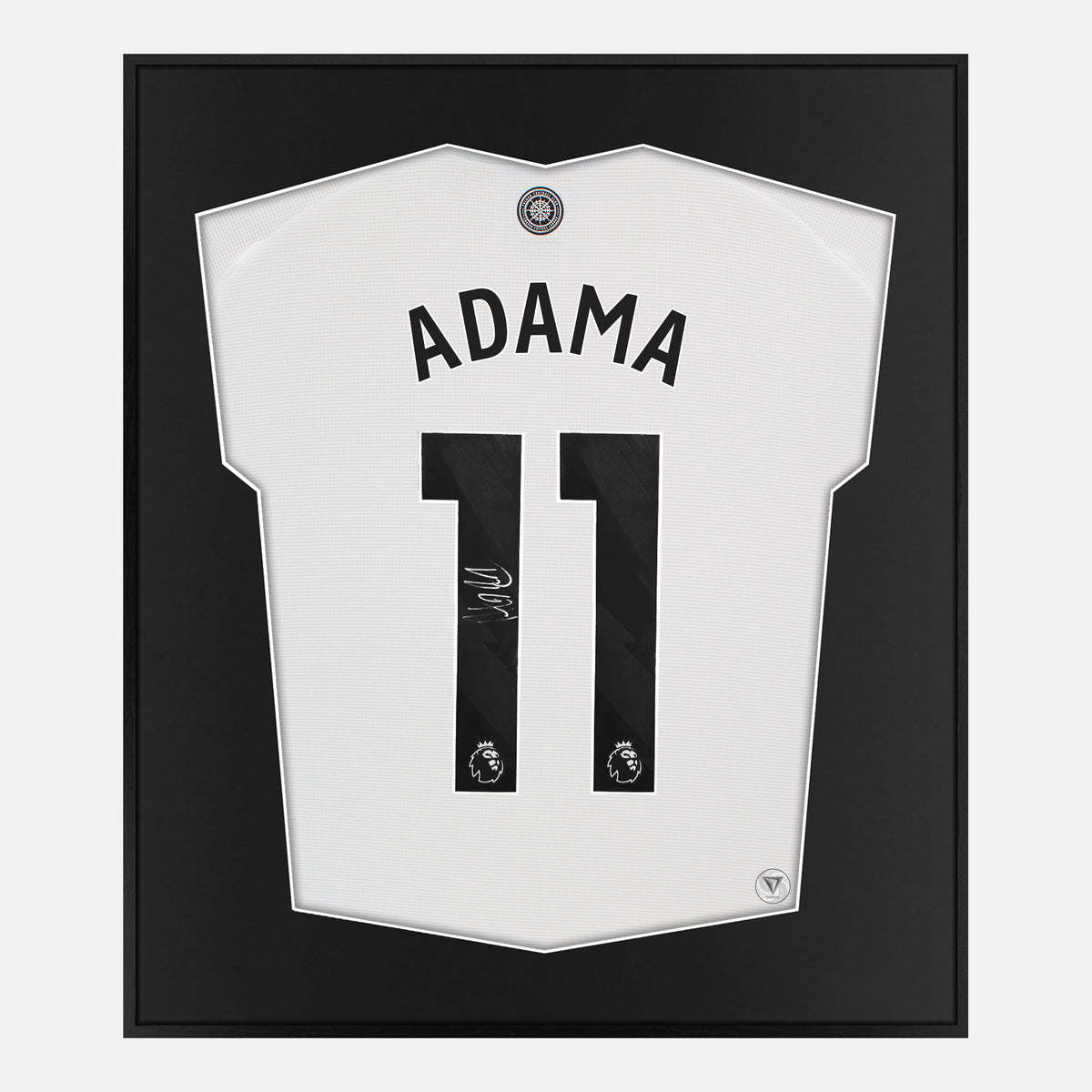 Framed Adama Traore Signed Shirt, Fulham White Home [Lite] — Authentic signature with NFC and COA | The Vault