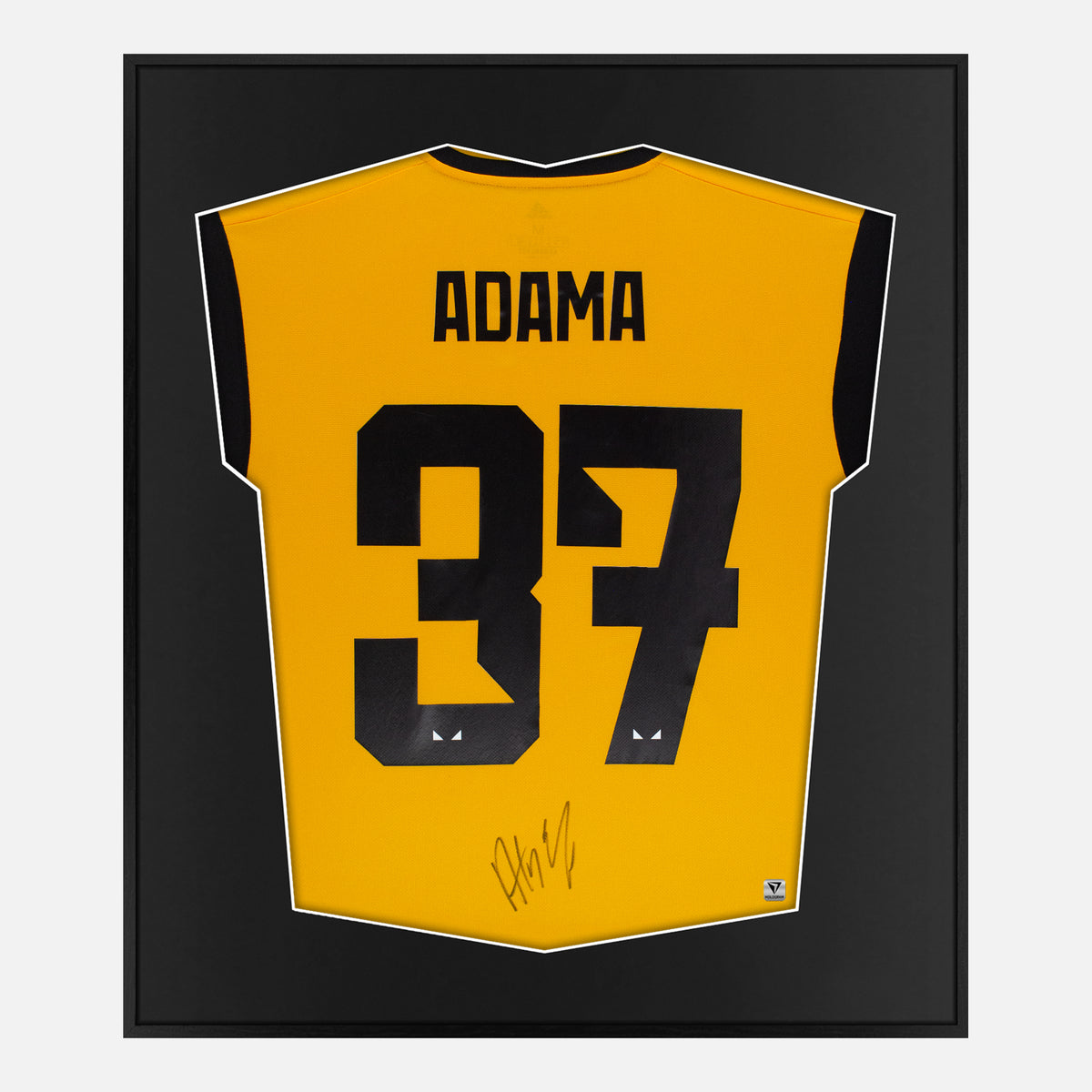 Framed Adama Traore Signed Wolves Shirt, Home [Lite] — Authentic signature with NFC and COA | The Vault