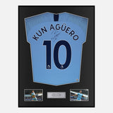 Aguero Signature Shirt Framed 10 Man City