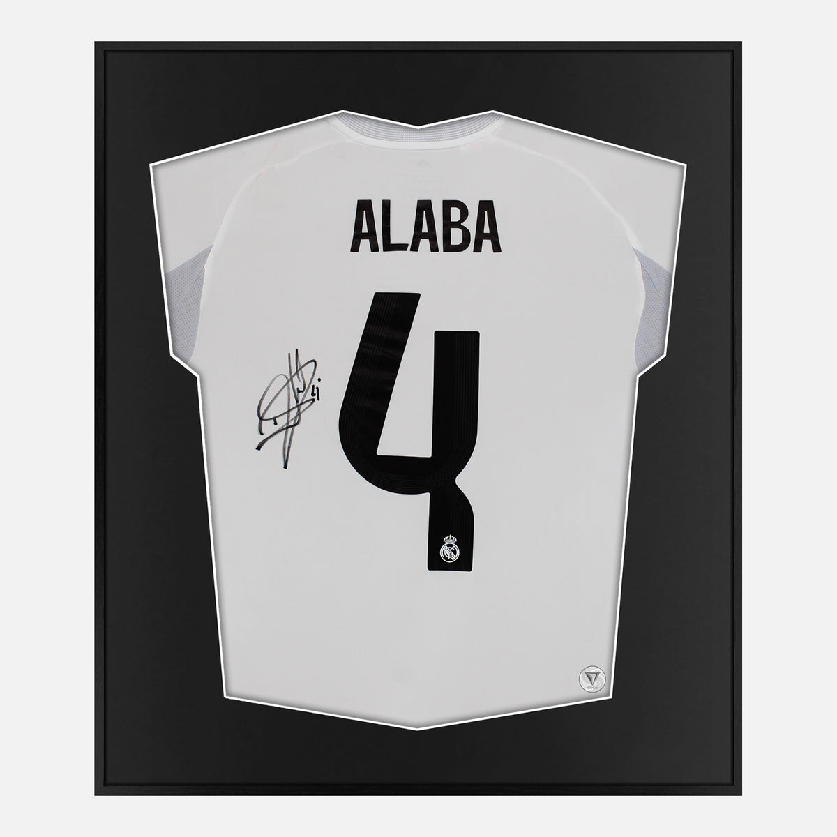 Framed Alaba Signed Shirt, Real Madrid, Adidas Home 4 [Lite] — Authentic signature with NFC and COA | The Vault