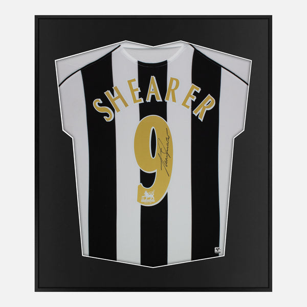 Framed Alan Shearer Signed Newcastle United Shirt 2005-07 Home [Mini]