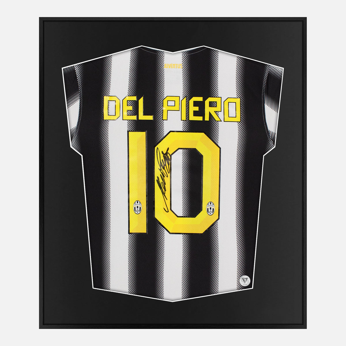 Framed Del Piero Signed Shirt, Juventus Home [Lite] — Authentic signature with NFC and COA | The Vault