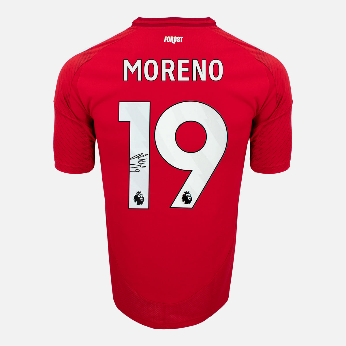 Alex Moreno Signed Nottingham Forest Shirt 2024-25 Home [19] — Nottingham Forest signed shirt from the 2024 to 2025 season | The Vault