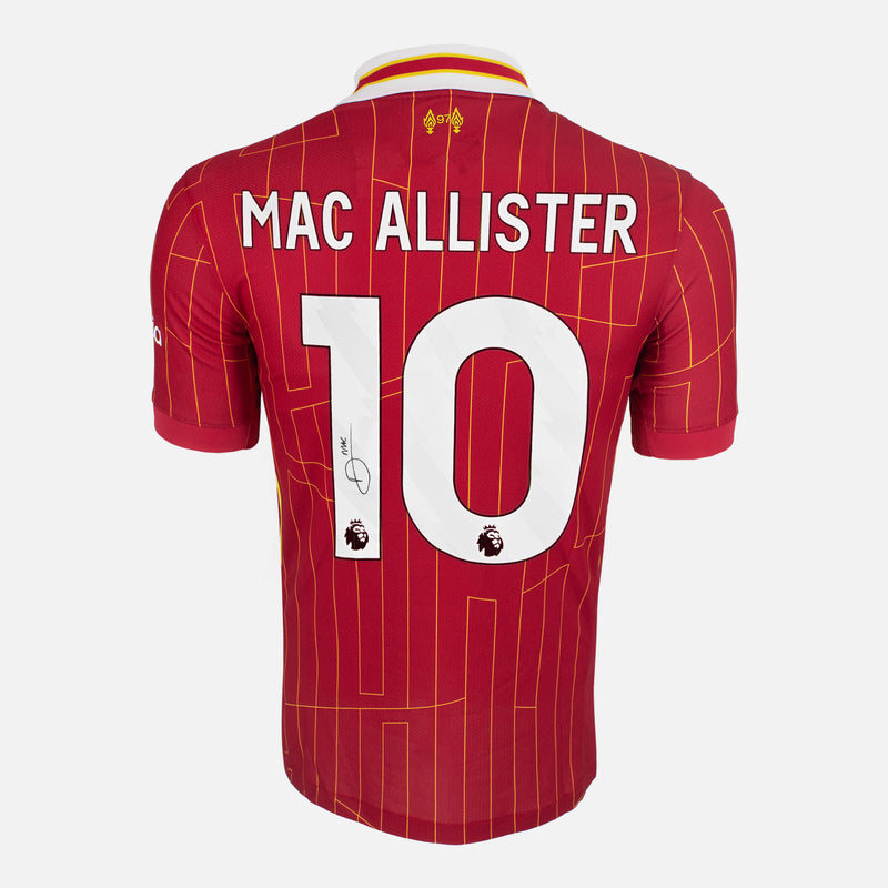 Framed Signed Mac Allister Liverpool Shirt 2024-25 Home [Classic]