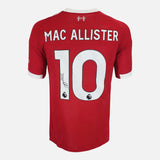 Framed Signed Mac Allister Liverpool Shirt 2025-26 Home [Classic]