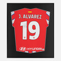 Framed Alvarez Signed Atletico Madrid Shirt, Home [Lite]