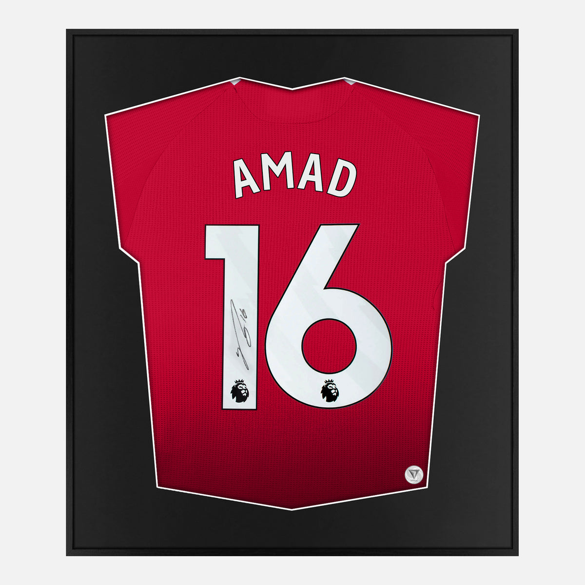 Framed Amad Diallo Signed Shirt, Manchester United Home [Lite] — Authentic signature with NFC and COA | The Vault