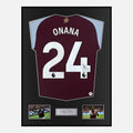 Framed Amadou Onana Signed Aston Villa Shirt 2024-25 Home [Classic]