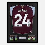 Framed Amadou Onana Signed Aston Villa Shirt 2024-25 Home [Classic]