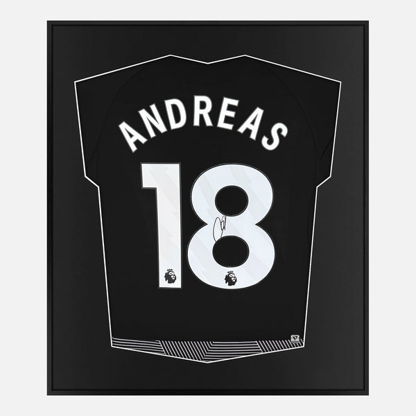 Framed Andreas Pereira Signed Fulham Shirt 2023-24 Black [Mini] Clearance