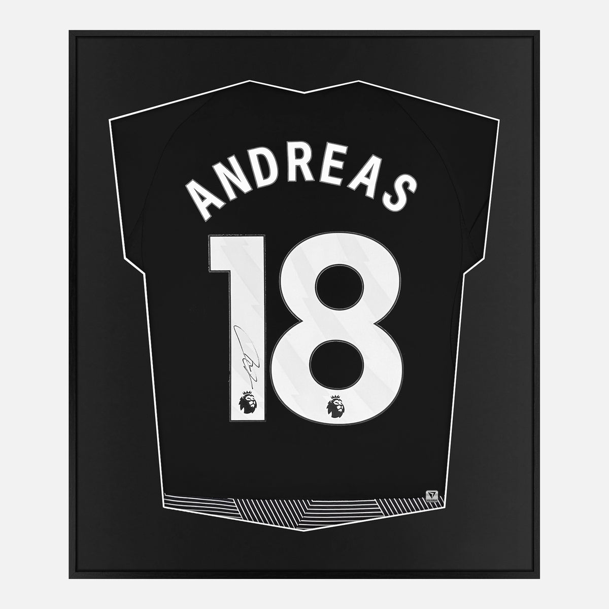 Framed Andreas Pereira Signed Shirt, Fulham Third away [Lite] — Authentic signature with NFC and COA | The Vault