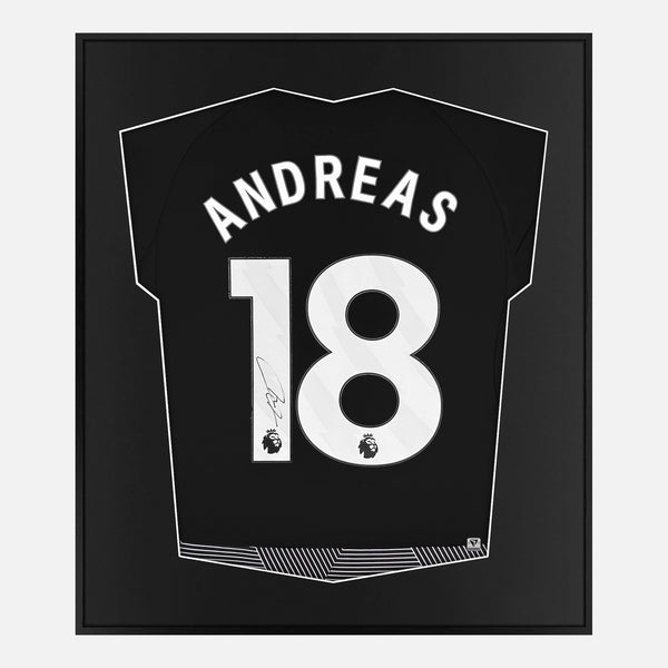 Framed Andreas Pereira Signed Fulham Shirt 2023-24 Third away [Mini]