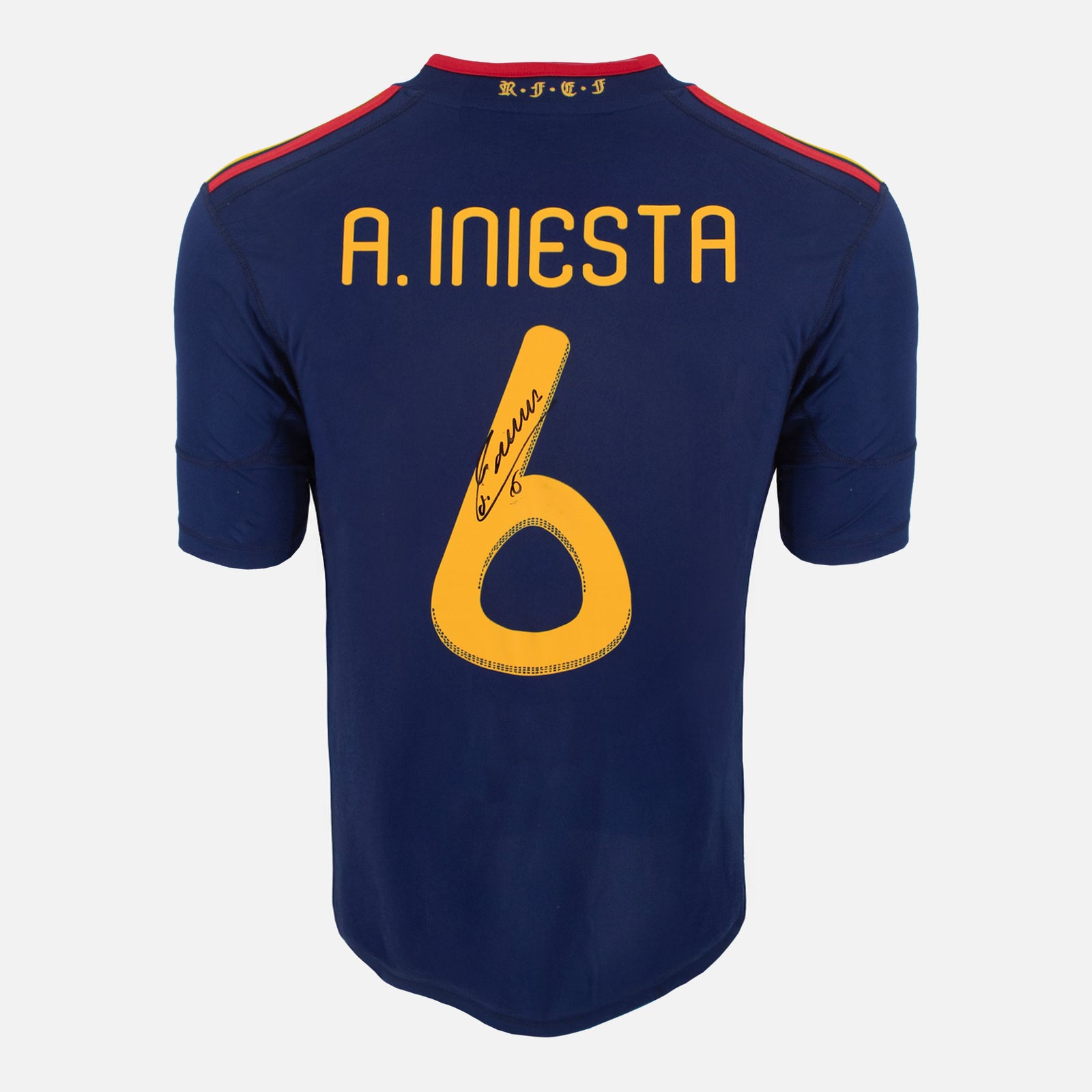 Andres Iniesta Signed Spain Shirt 2010 World Cup Away [6]