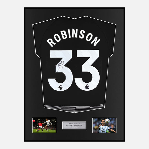 Framed Antonee Robinson Signed Fulham Shirt 2023-24 Third away [Modern]