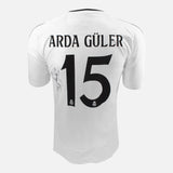 Framed Arda Guler Signed Shirt, Real Madrid, Home, New [Mini]