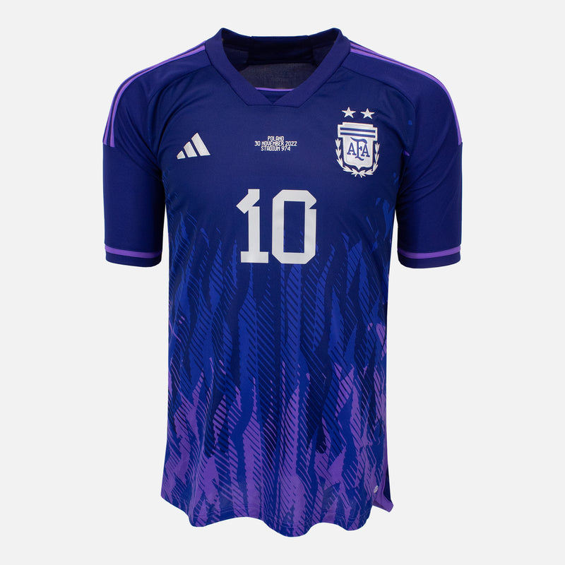 2022 Argentina Away Shirt Messi 10 World Cup Final v Poland [New] XL