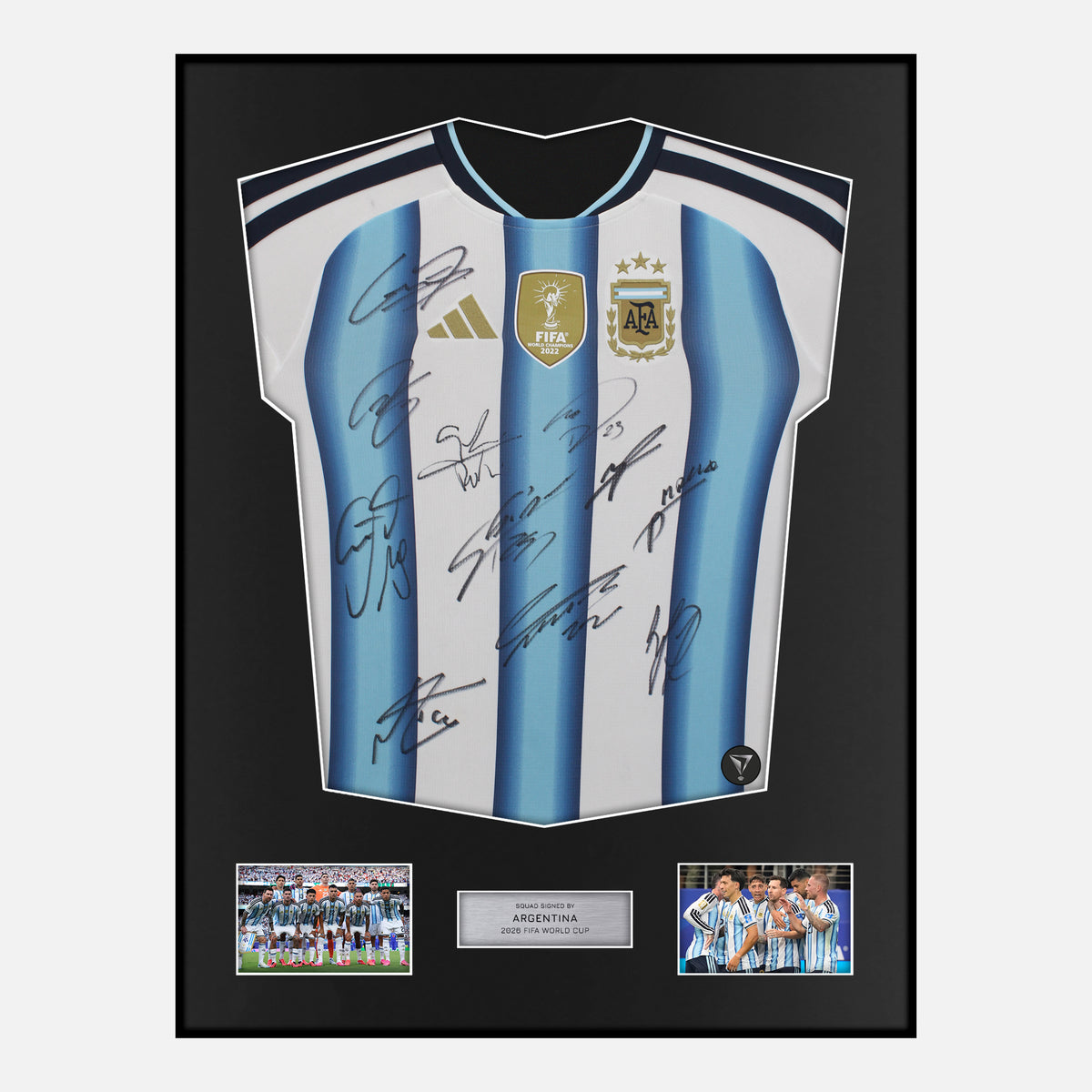 Framed Argentina Signed Argentina Shirt 2026 World Cup [Classic] — Classic framed signed Argentina shirt | The Vault