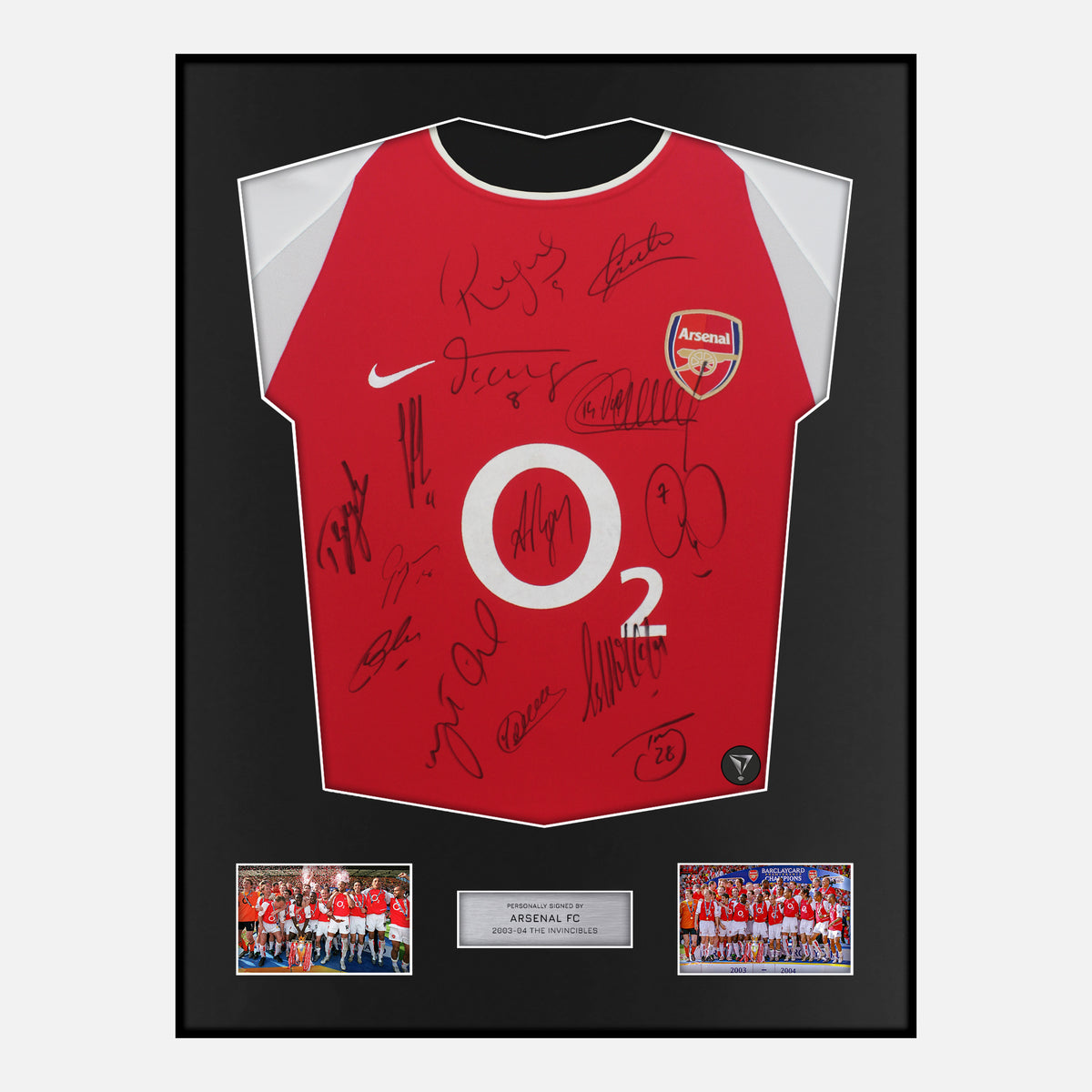Framed Squad Signed Arsenal Shirt 2002-04 Invincibles [Classic] — Classic framed signed Arsenal shirt | The Vault