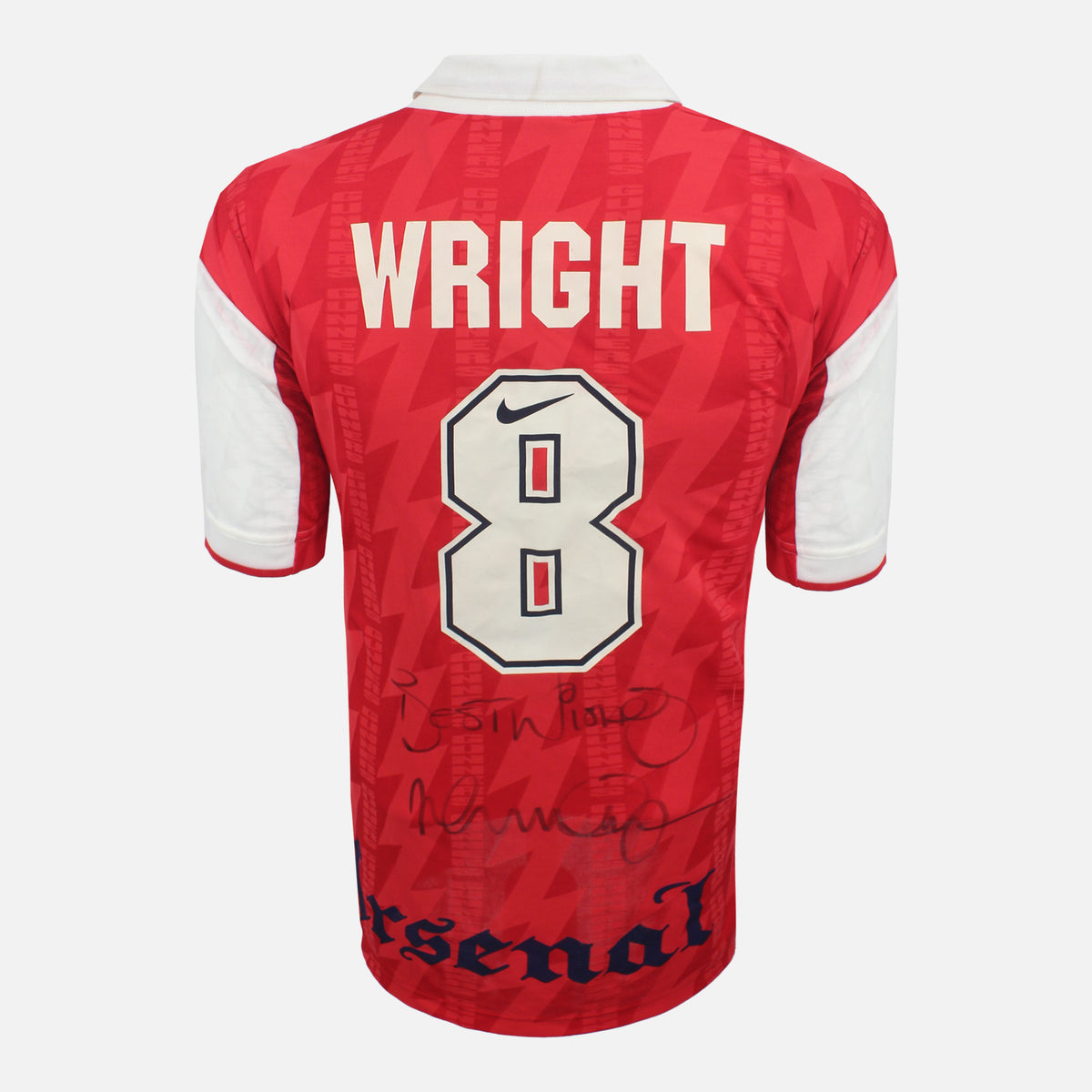 Ian Wright Signed Arsenal Shirt 1994-96 Home [8] — Official Arsenal shirt signed by Ian Wright | The Vault