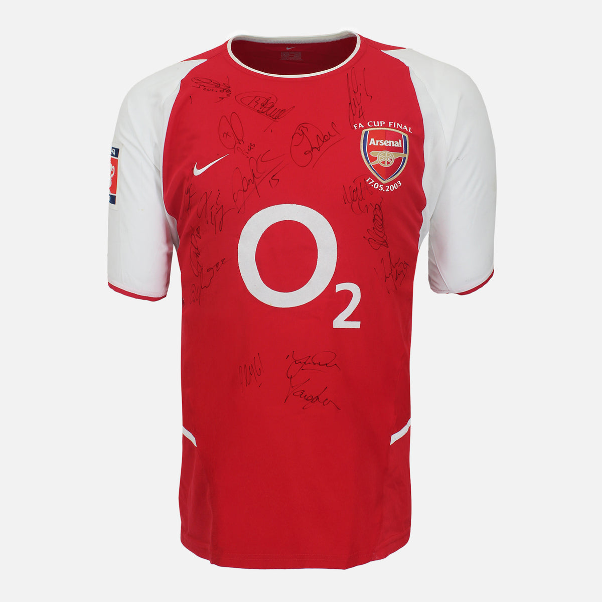 Squad Signed Arsenal Shirt 2003 FA Cup Winners [16 Autographs] — Official squad-signed Arsenal shirt | The Vault