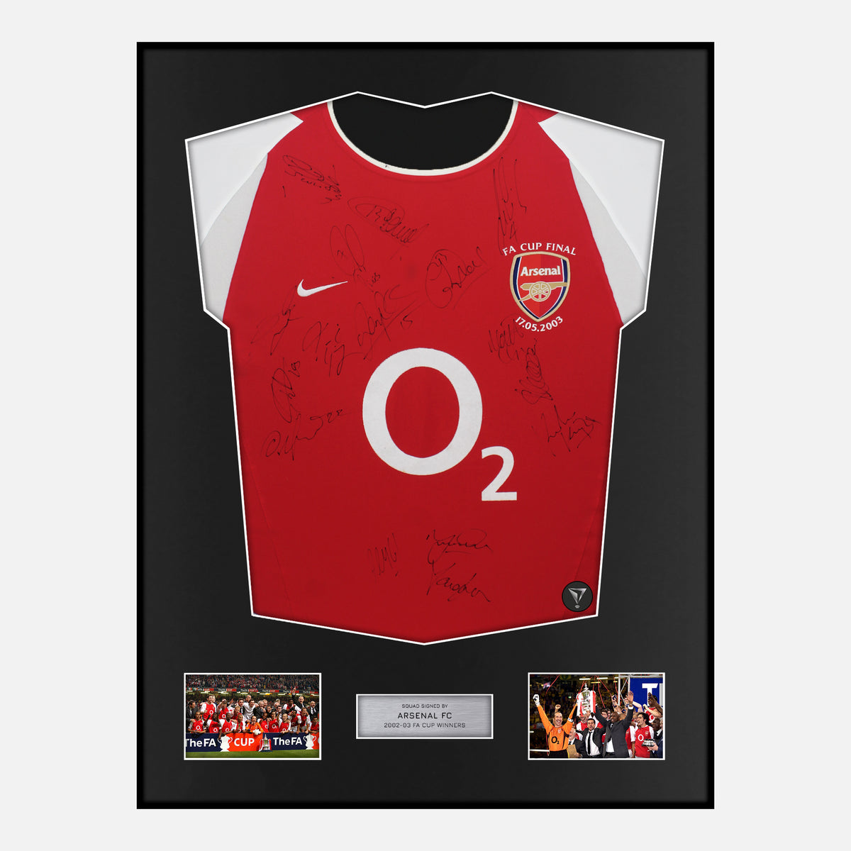 Framed Squad Signed Arsenal Shirt 2003 FA Cup Final [Classic] — Classic framed signed Arsenal shirt | The Vault